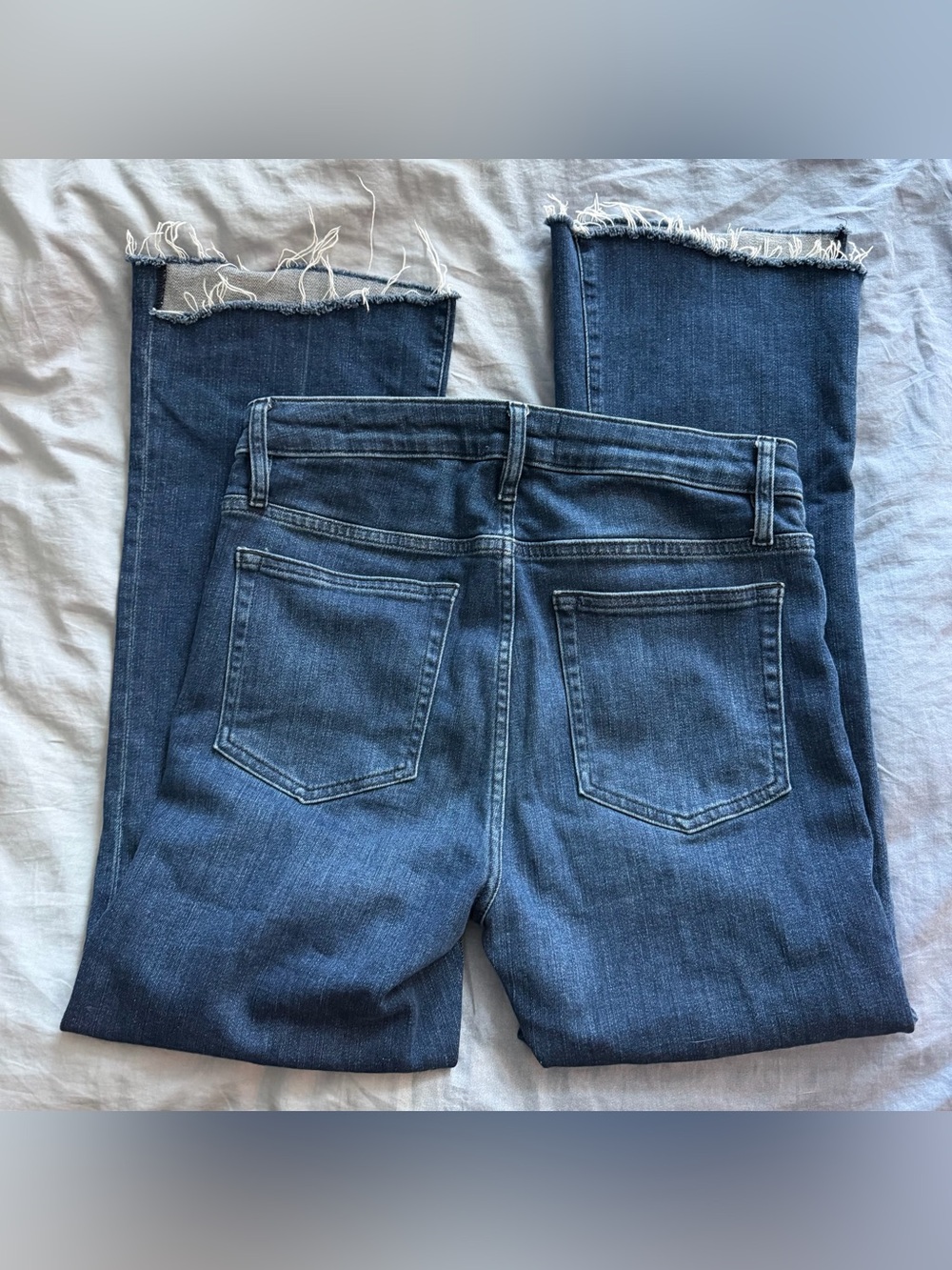 Frame Denim Le Crop Mini Boot Jeans in Dark Blue - Picture 4 of 8